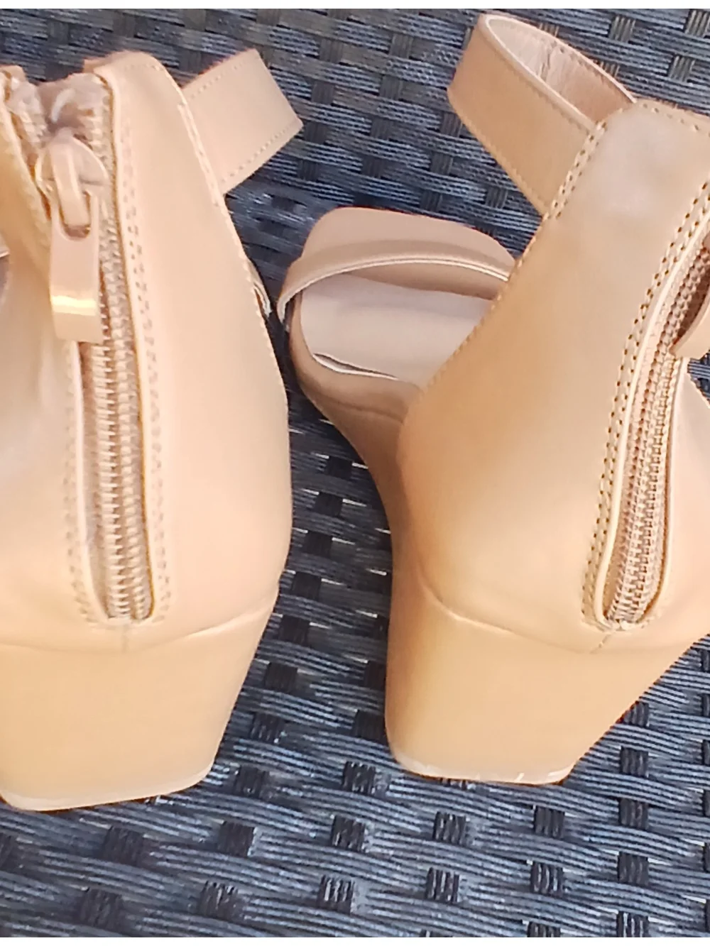 Torrid Women's Nude Tan Wedge Sandals - Ankle Strap Size 9.5